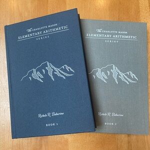 Beautiful Canvas-bound Simply Charlotte Mason Math Books 1 and 2